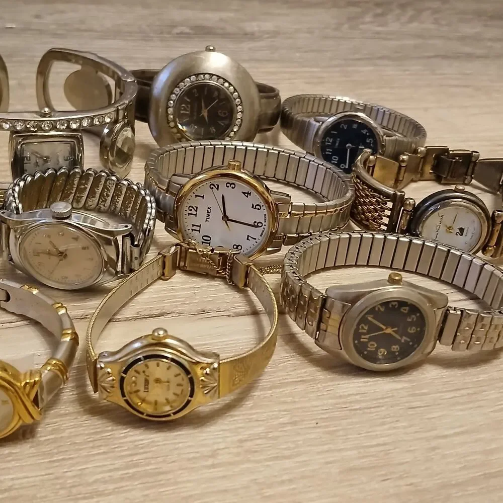 Lot 35+ Watches Parts/Repair ALL Metal Timex Casio Nine West Relic Armitron